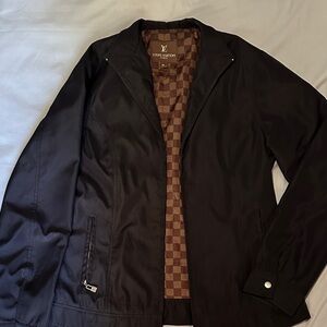 Source Unknown Black Jacket with Brown Checkered Lining